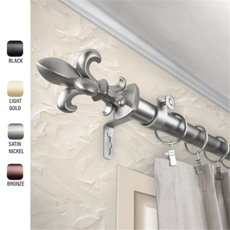 Kd 1 in. Silas Curtain Rod with 120 to 170 in. Extension, Satin Nickel KD3714647